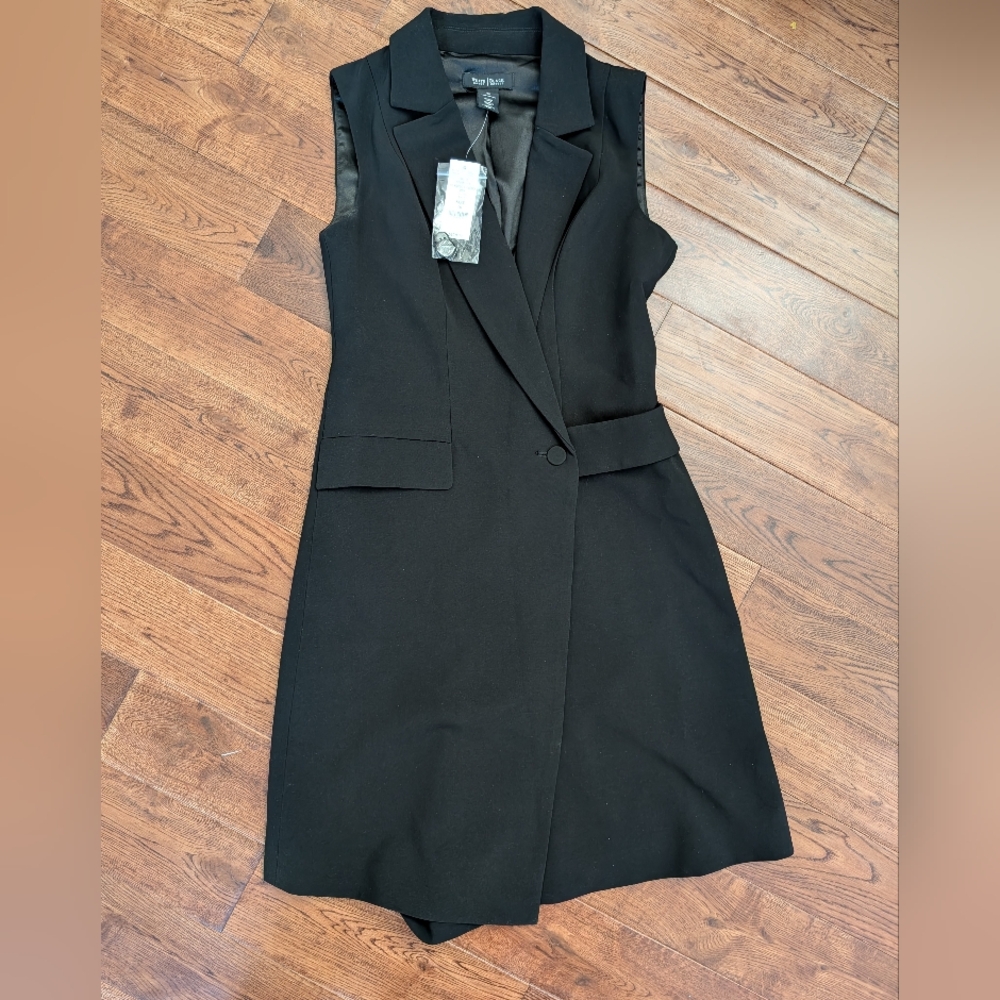 White House Black Market Surplice Tuxedo Blazer Midi Dress Size 00 NWT
